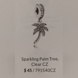 Pandora Sparkling Palm Tree Charm with Clear CZ